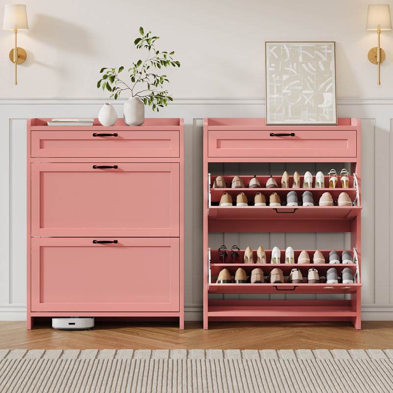Armoire à chaussures avec tiroir Modern Turning, Rose