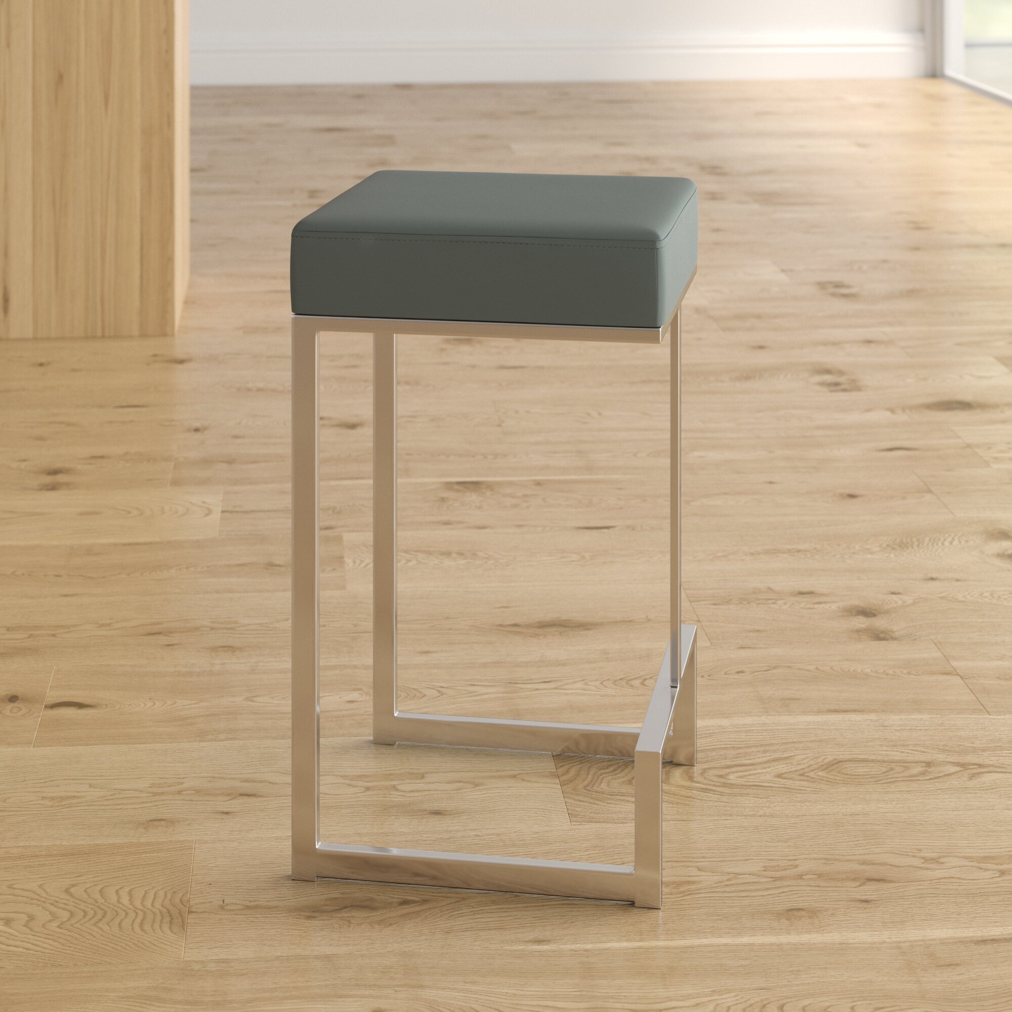 APPROVED VENDOR Work Bench Stool: 29 in Overall Ht, 29 in min to 29 in max,  No Backrest, Chrome