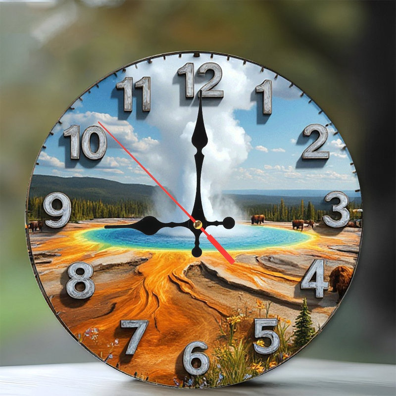 Décoration murale horloge de geyser parc national de Yellowstone