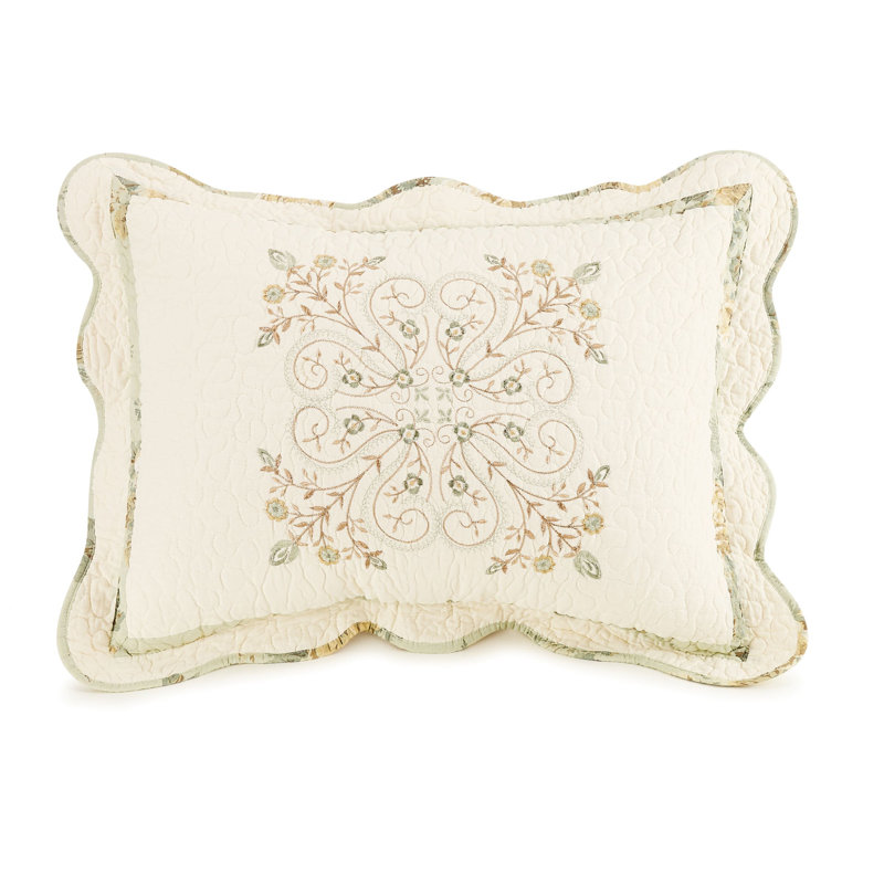 Vintage Treasure Embroidered Single Pillow Sham, Standard