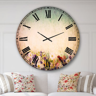 Douces fleurs au printemps - horloge murale traditionnelle