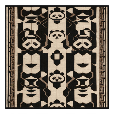 Machine Washable Art Deco Brown Area Rug
