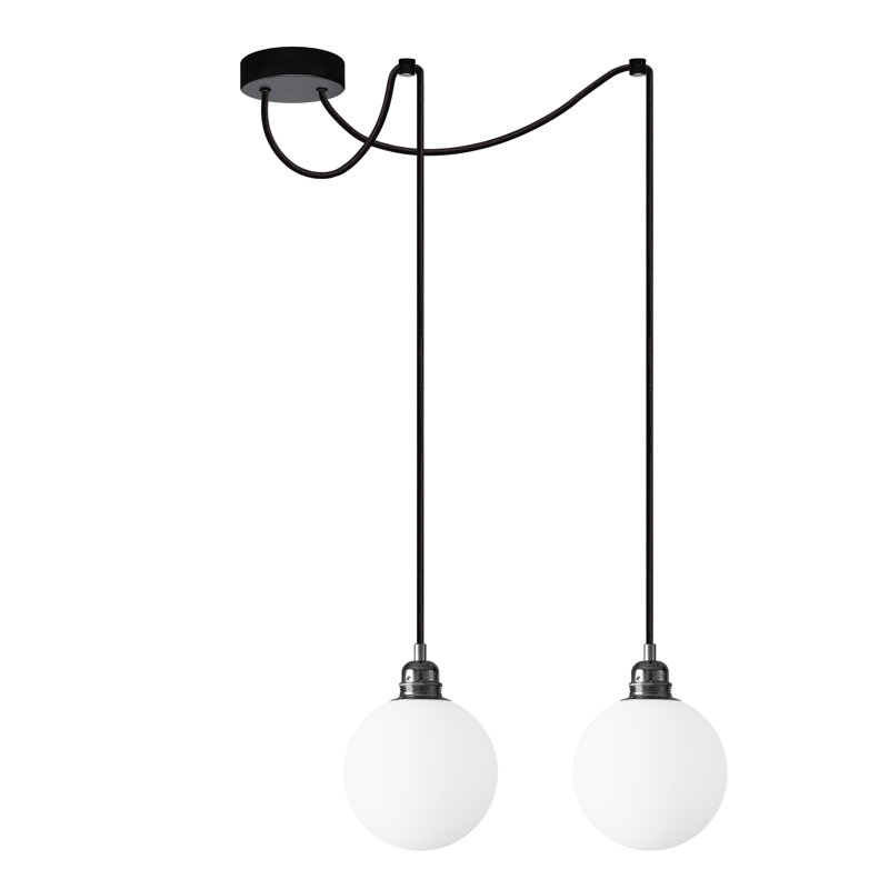 Ruithero 2 - Light Cluster Pendant, 271.5cm H x 55cm W x 55cm D, Chrome/Black