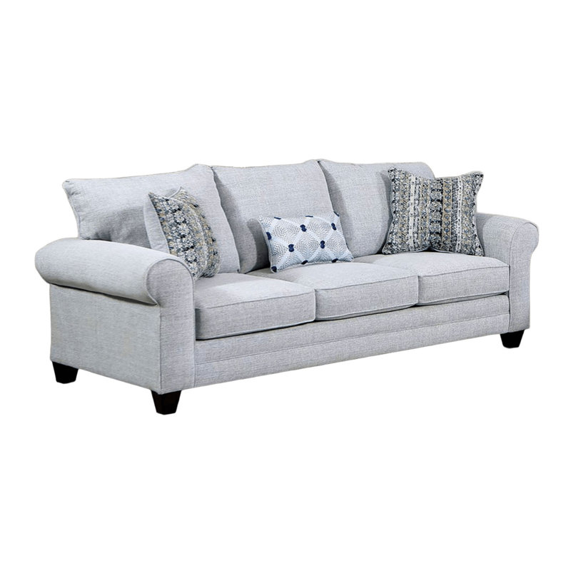87.4" W Transitional Sofa, Gray