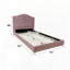 Lit simple en tissu rose