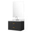 Meuble-lavabo simple noir 30 po L 22 po x P 22 po, comptoir en marbre, robinet et plateau de culture à 28 miroirs, inclus-120658976