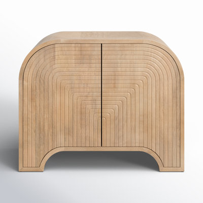 Shillington Reverse Fluted Light Brown Wood Accent Cabinet