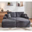 Canapé modulaire 69 po Cloud, méridienne en forme de L avec méridienne en forme de R avec assise profonde et confortable canapé 2 places pour salon moderne (tissu moelleux), gris-1140932702