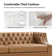 Theotis 84"W Chesterfield Button-Tufting Genuine Leather Sofa with Solid Wood Legs