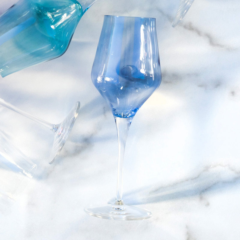 Contessa Wine Glass, 9 oz., Blue