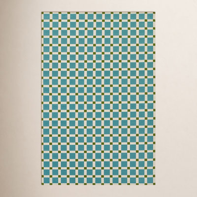 Icon Blue Geometric Outdoor Rug