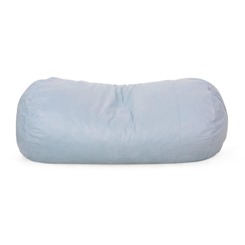 Haricot cylindrique en microfibre 8 pieds, sac, Polyester écume de mer, 34' H x 84" W x 48" D