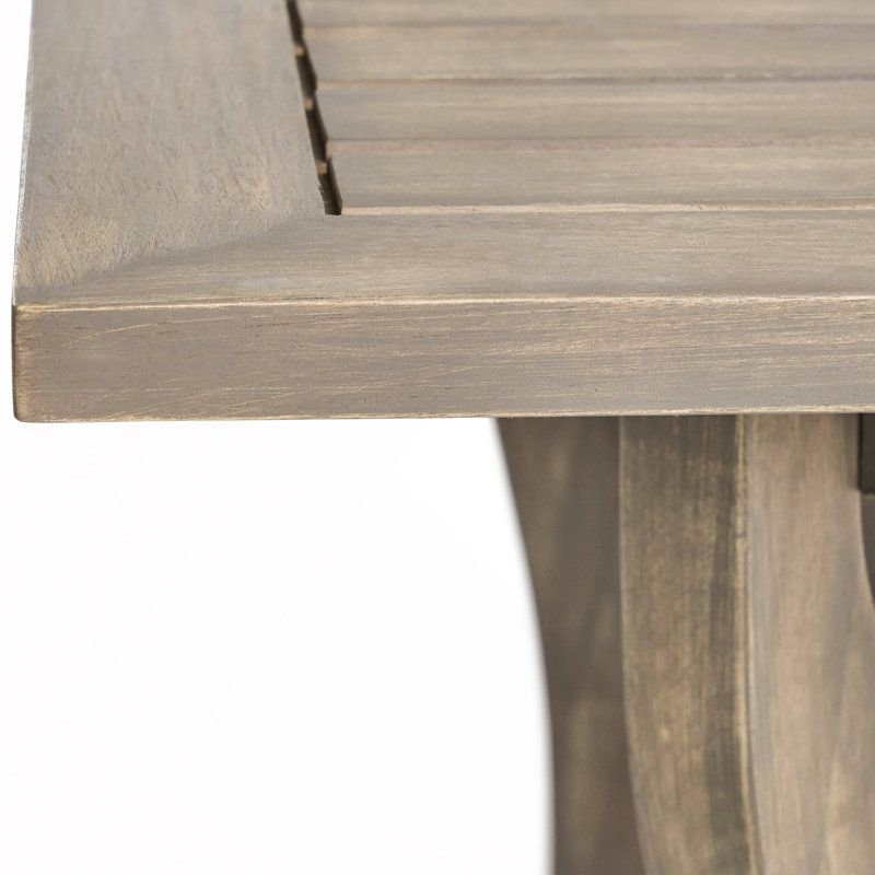 Patio/Outdoor Acacia Wood Square Dining Table, Gray