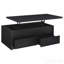Table basse à plateau relevable noir avec deux tiroirs