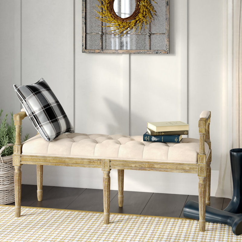 Banc rembourré Mcateer, Lin beige