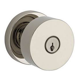 Contemporary Keyed Door Knob with Contemporary Round Rose