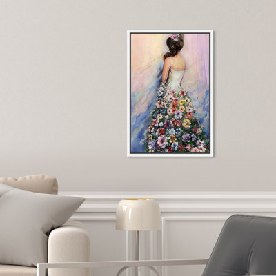 Floral Flowing Gown - cadre flottant, impression sur toile