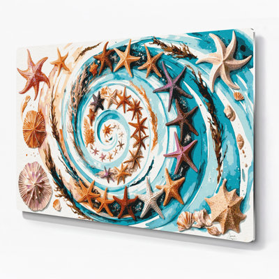 Coastal Starfish Collection White Metal Wall Art
