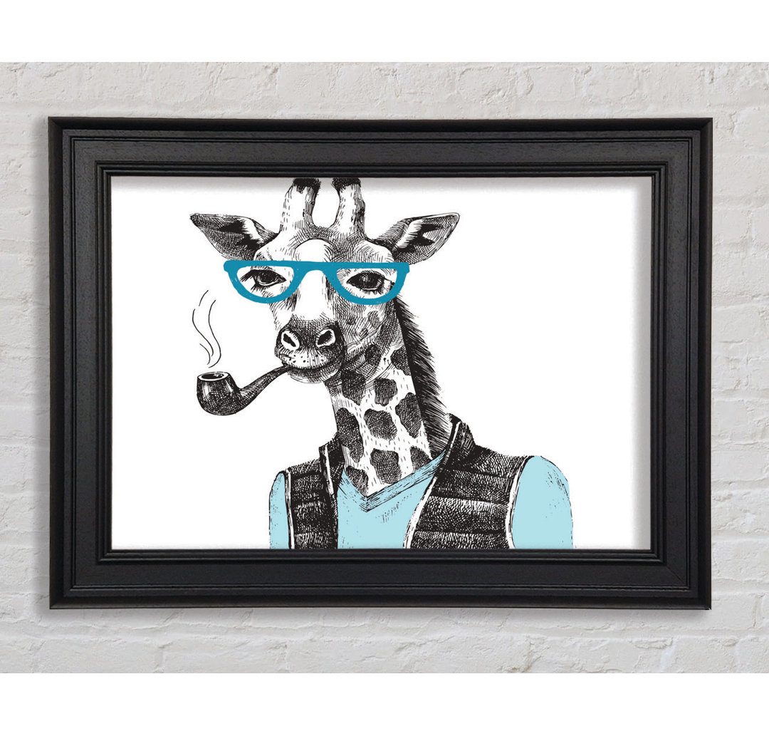 Die Giraffe mit Brille Gerahmter Druck