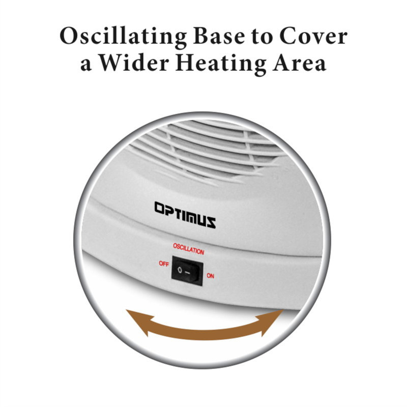 Portable Oscillating Fan Heater with Thermostat