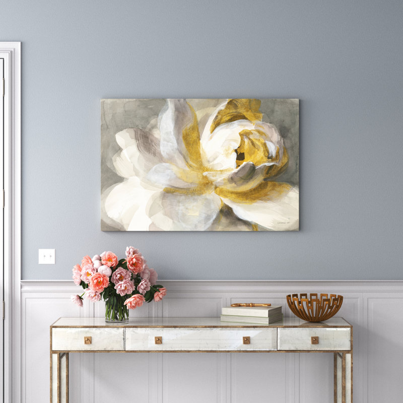 Or rose abstrait, H 32 po x l 48 po, Toile tendue, Sans cadre