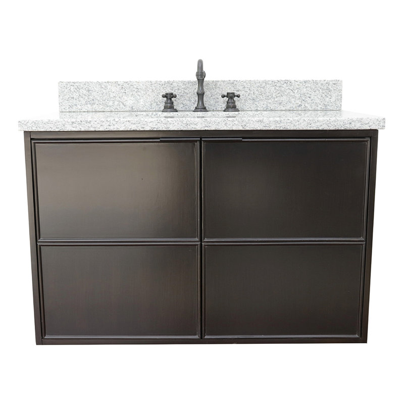 Ensemble de meuble-lavabo de salle de bain simple fixé au mur 37 po Ellesborough