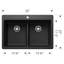 Liven SILGRANIT 33" L x 22" W Double Basin Drop-In/Undermount Kitchen Sink-1157363369