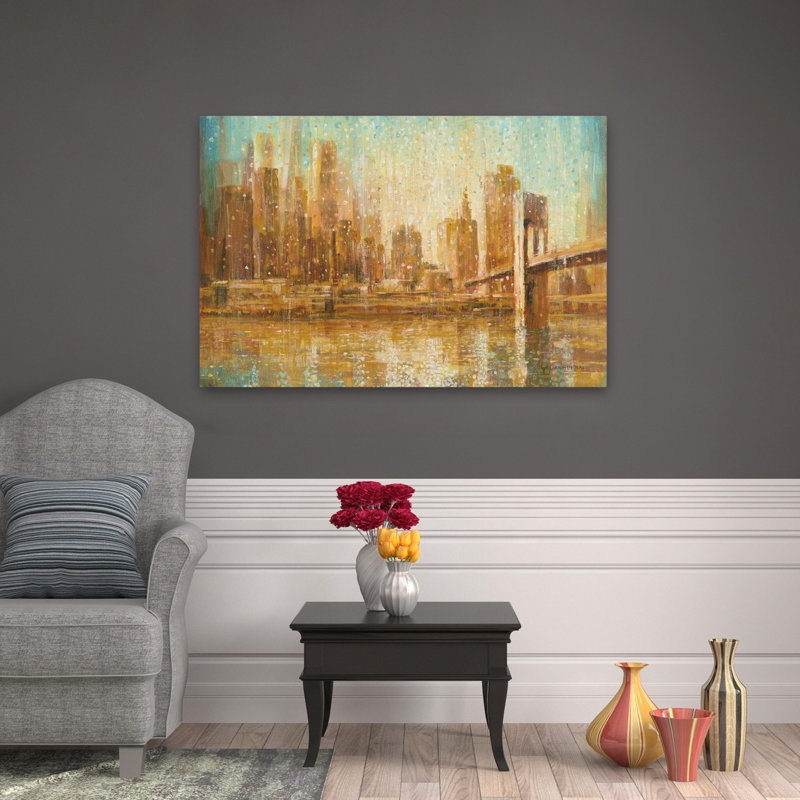 Contemporary Champagne City, 48" H x 32" W