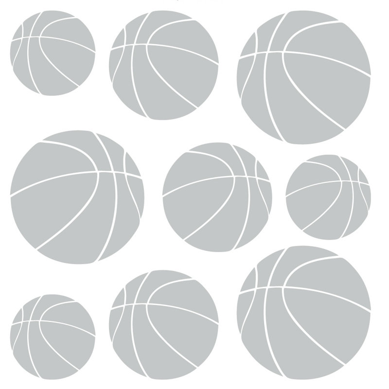 Décalcomanie murale baskets, H 30 po x l 30 po x P 0,01 po, Gris clair
