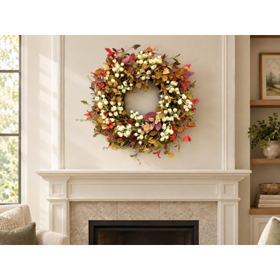 Couronne de brindilles d'automne rustique artificielle 24 po 24 po