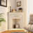 Beige Solid + Manufactured Wood Freestanding Fireplace-1041345562