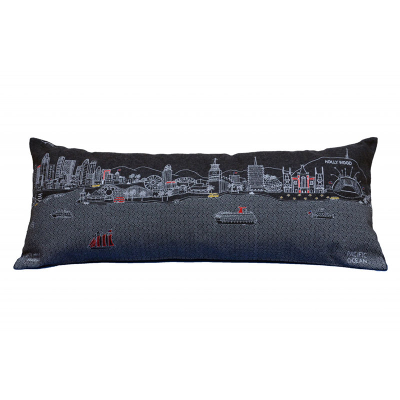 Coussin Los Angeles Skyline, Noir