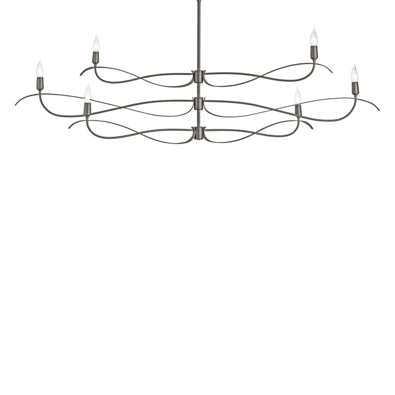 Willow 6 - Light Candle Style Classic Chandelier, Natural Iron, Large