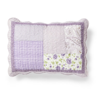 Donna Sharp Lavender Rose Quilted Pieced Cotton Standard Sham