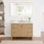 Siena 48" Single Bathroom Vanity with Grain White Engineered Stone Countertop with Mirror