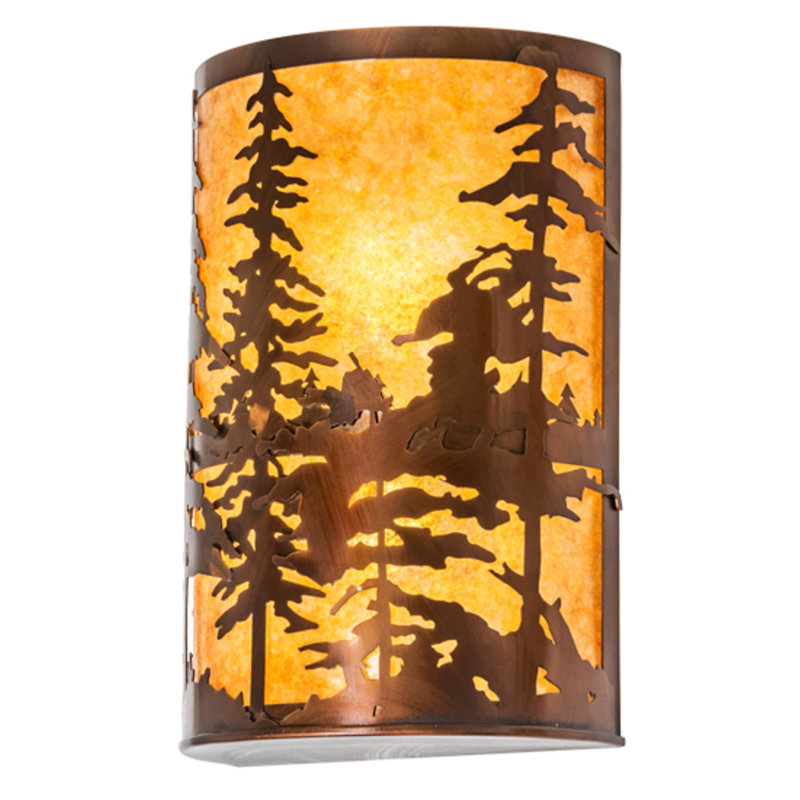 Tall Pines 2 - Light Flush Mounted Sconce, Amber Mica