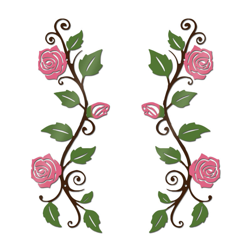 Décoration murale 2 pièces, Rose