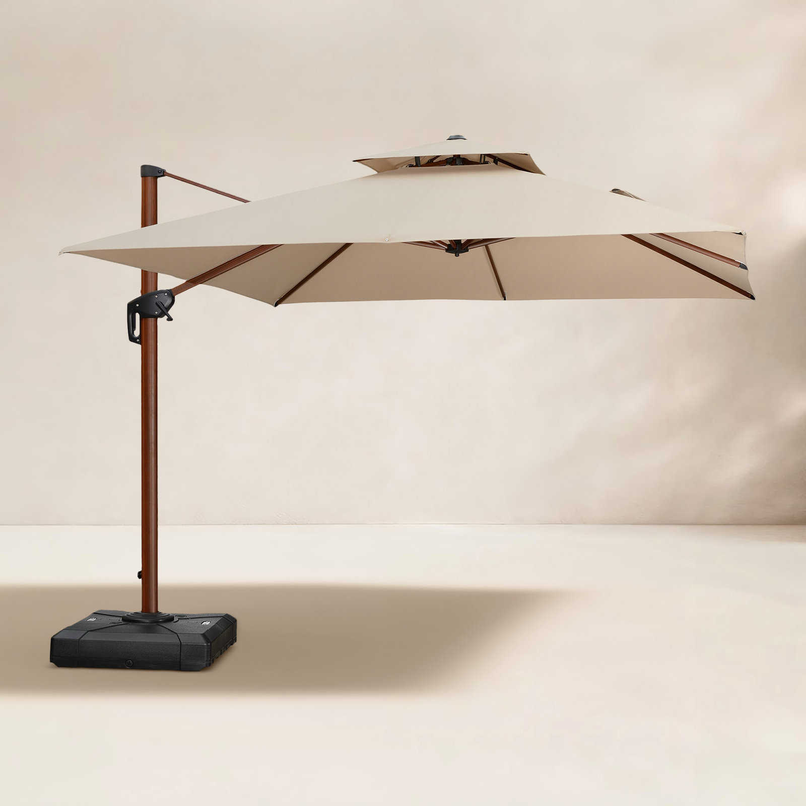 Canora Grey Waddell 10' Square Cantilever Umbrella - Beige