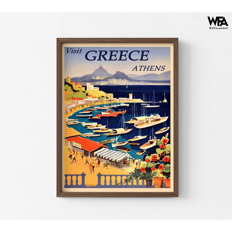 Grèce Grèce, affiche de voyage, affiche grecque rétro, méditerranéen, maison, impression, affiche de Grèce, agence de voyage, décoration murale