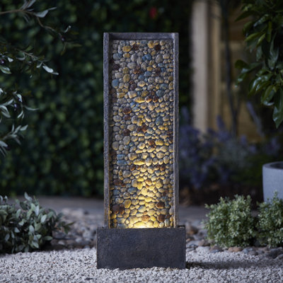 Tarrade Outdoor Weather Resistant Waterfall Fountain with Lights