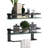 Bathroom Shelf Wall Mounted Floating Glass Shelf with Towel Rack 2 Tiers-517172002