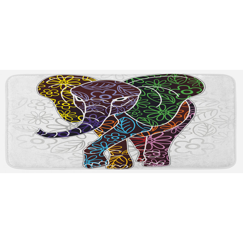 Eclectic Floral Polyester Kitchen Mat