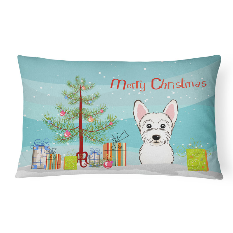 Coussin intérieur / extérieur Christmas Tree and Westie