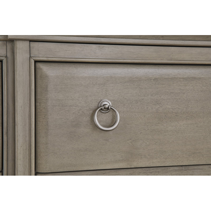 Lexorne Gray Traditional 3-Drawer Nightstand with USB Charging