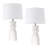 25in White Modern Sculpted Ceramic Table Lamps