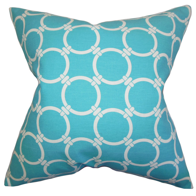 Bechet Reversible Throw Pillow, 18" x 18", Sky Blue, Does Not Apply