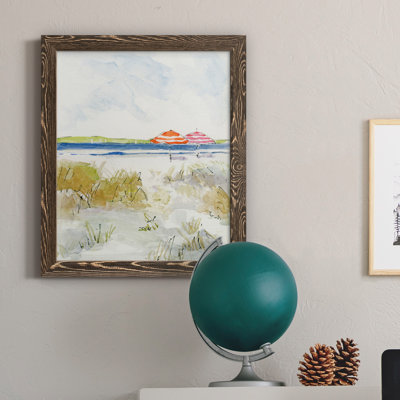 «Sketchy Beach II», peinture sur toile encadrée