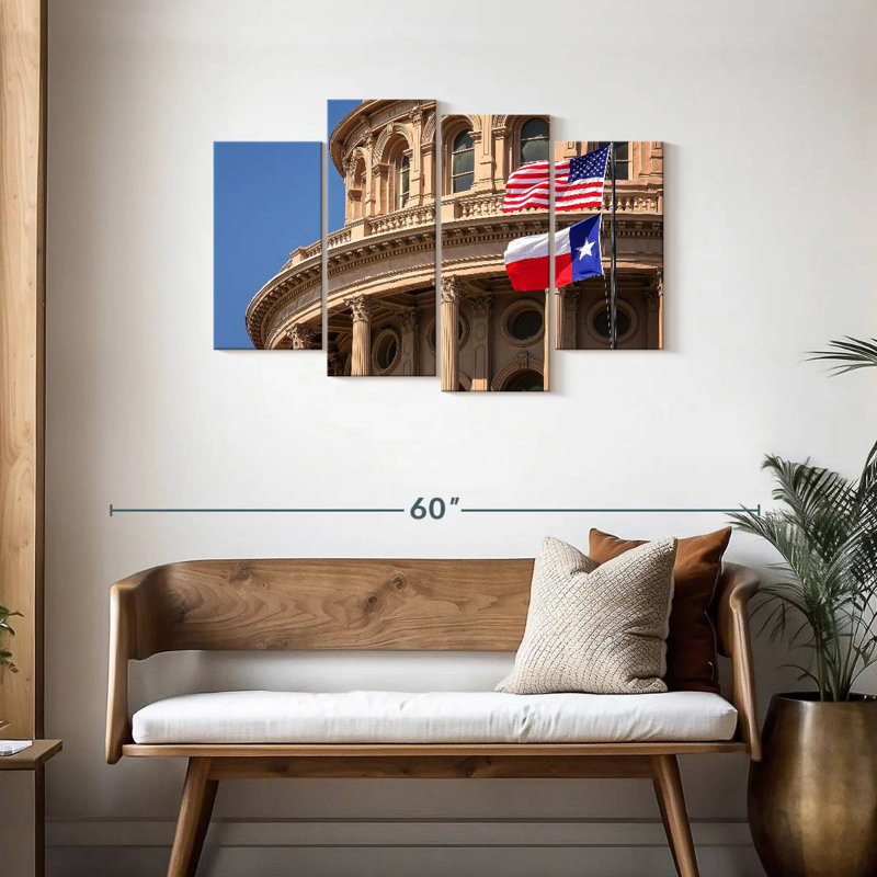 Drapeaux de Nicci au Texas Capitol, H 27 po x l 43 po