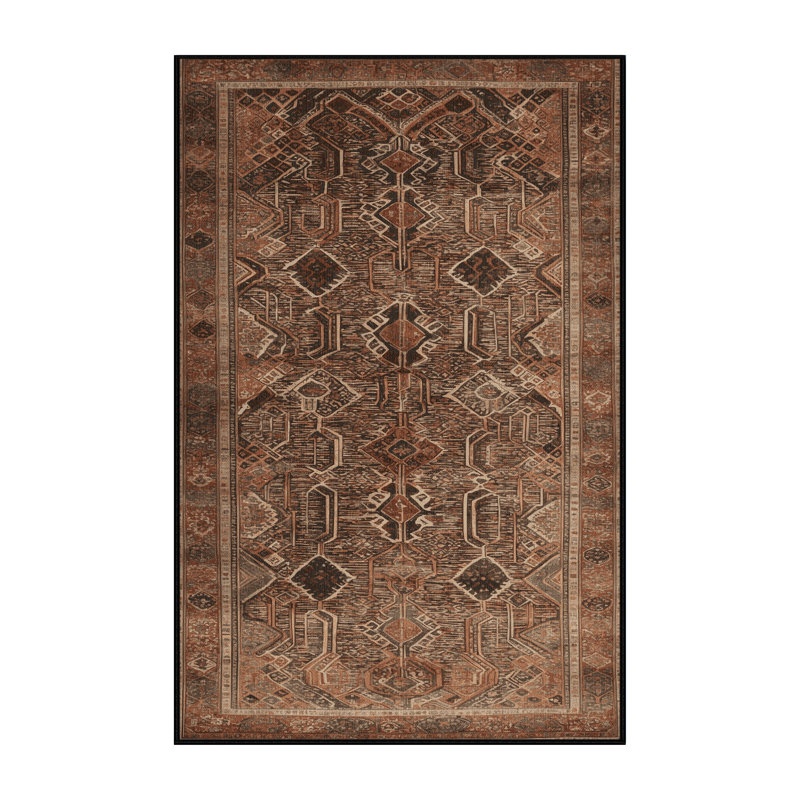 Tapis brun lavable à la machine, Rectangulaire 8 pi x 12 pi