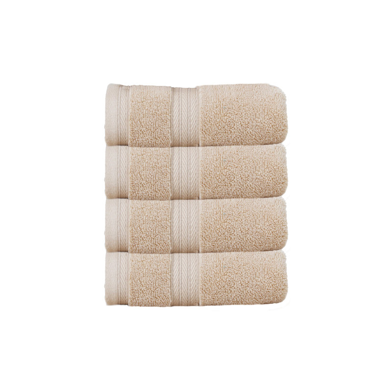 Ensemble de serviettes essuie-mains 100% coton Elegant Essentials 550GSM Zero Twist (ensemble de 4) - 16 po x 24 po, Lin